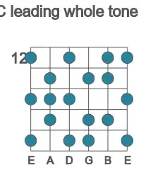 Guitar scale for leading whole tone in position 12